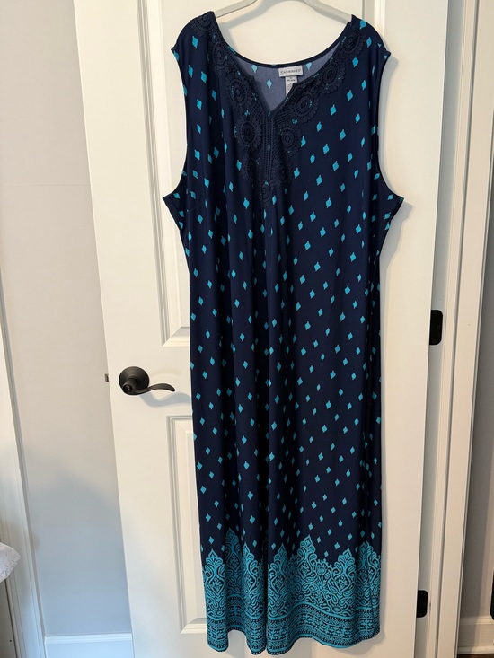 Catherines Dresses & Skirts - Catherines Navy and Turquoise Maxi Dress